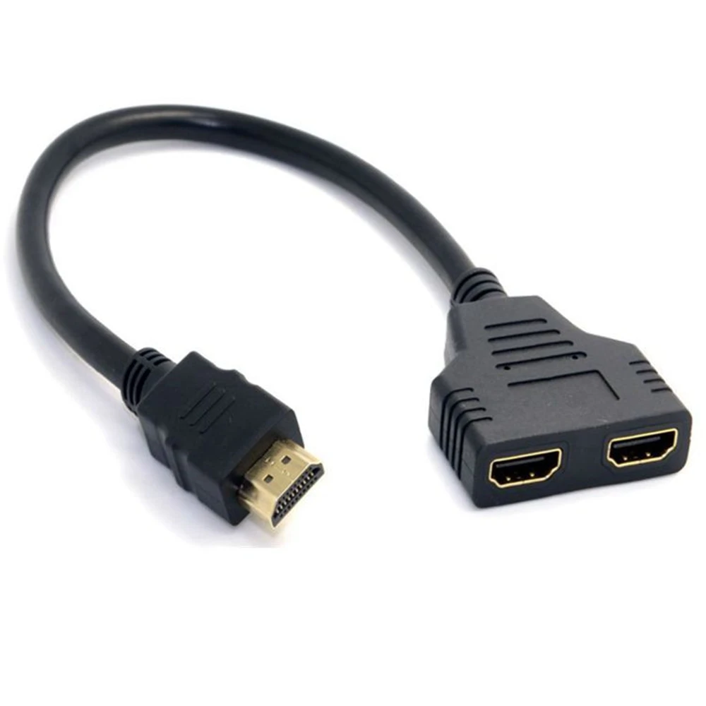 

Neue Ankunft Kabel HDMI-kompatibel Splitter Kabel 1 Stecker Auf Dual HDMI 2 Weibliche Y Splitter Adapter in HDMI HD LED LCD TV 3