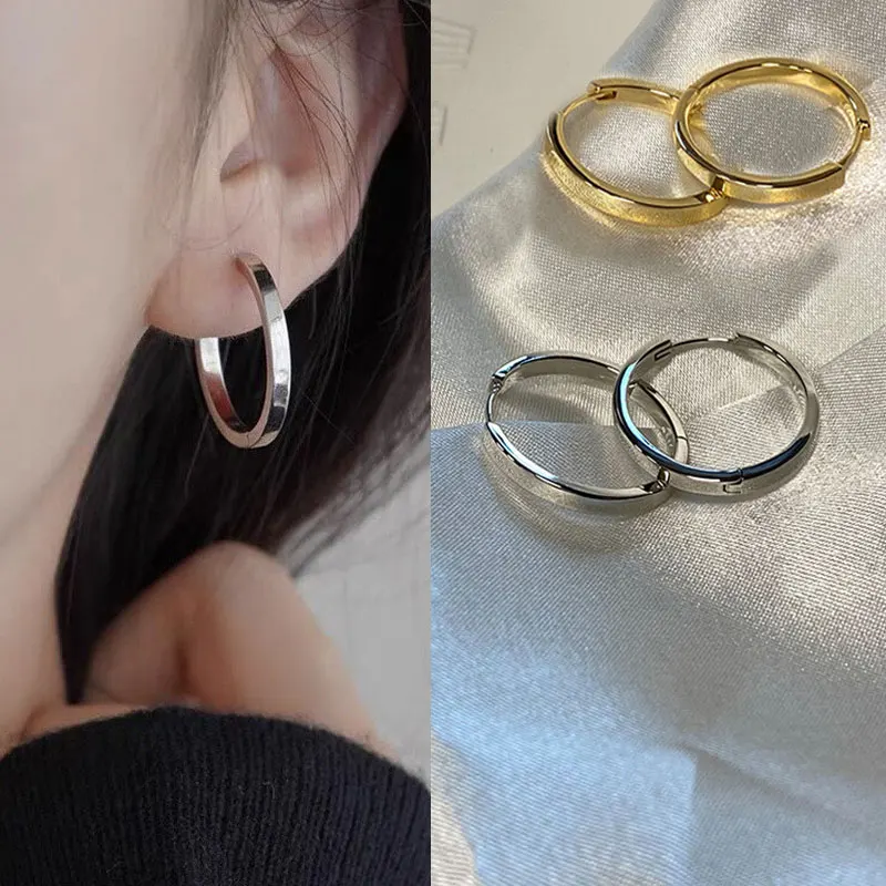 

Trend Retro Metal Circle Geometric Round Hoop Earrings for Women Simple Sweet Fashion Party Statement Jewelry