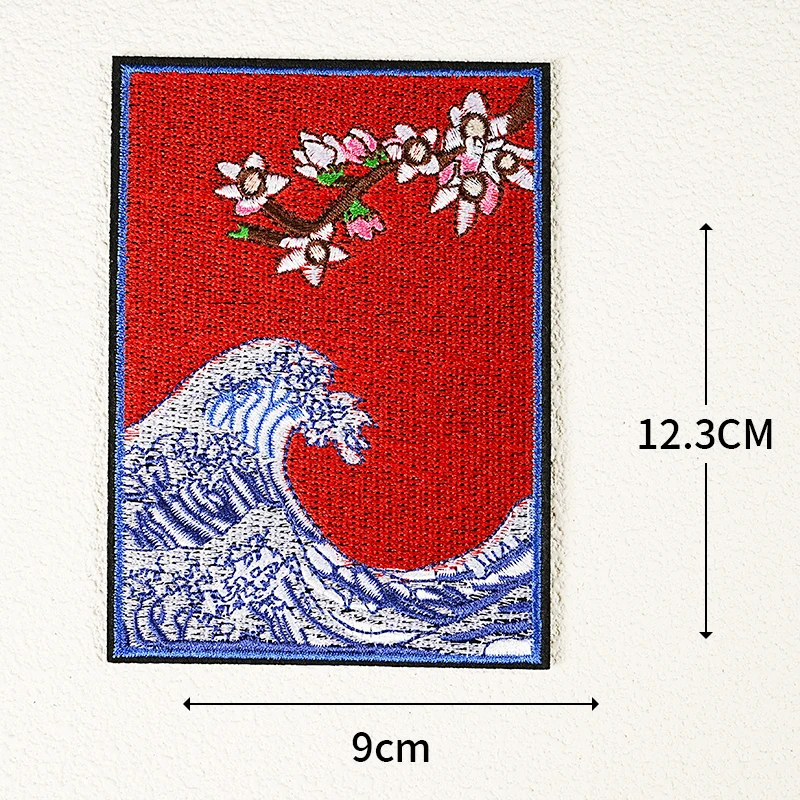 Японские волнистые и восходящие с утюгом нашивки океанская тема вышитая одежда