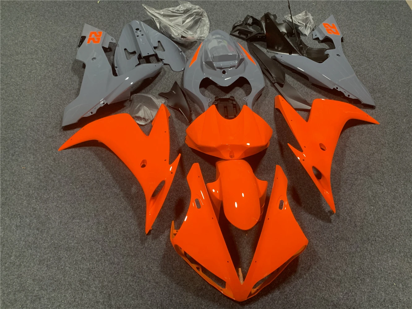 

Motorcycle Fairing Kit for Yamaha R1 04-06 YZF1000 2004 2005 2006 Fairing Fluorescent Orange color cement grey