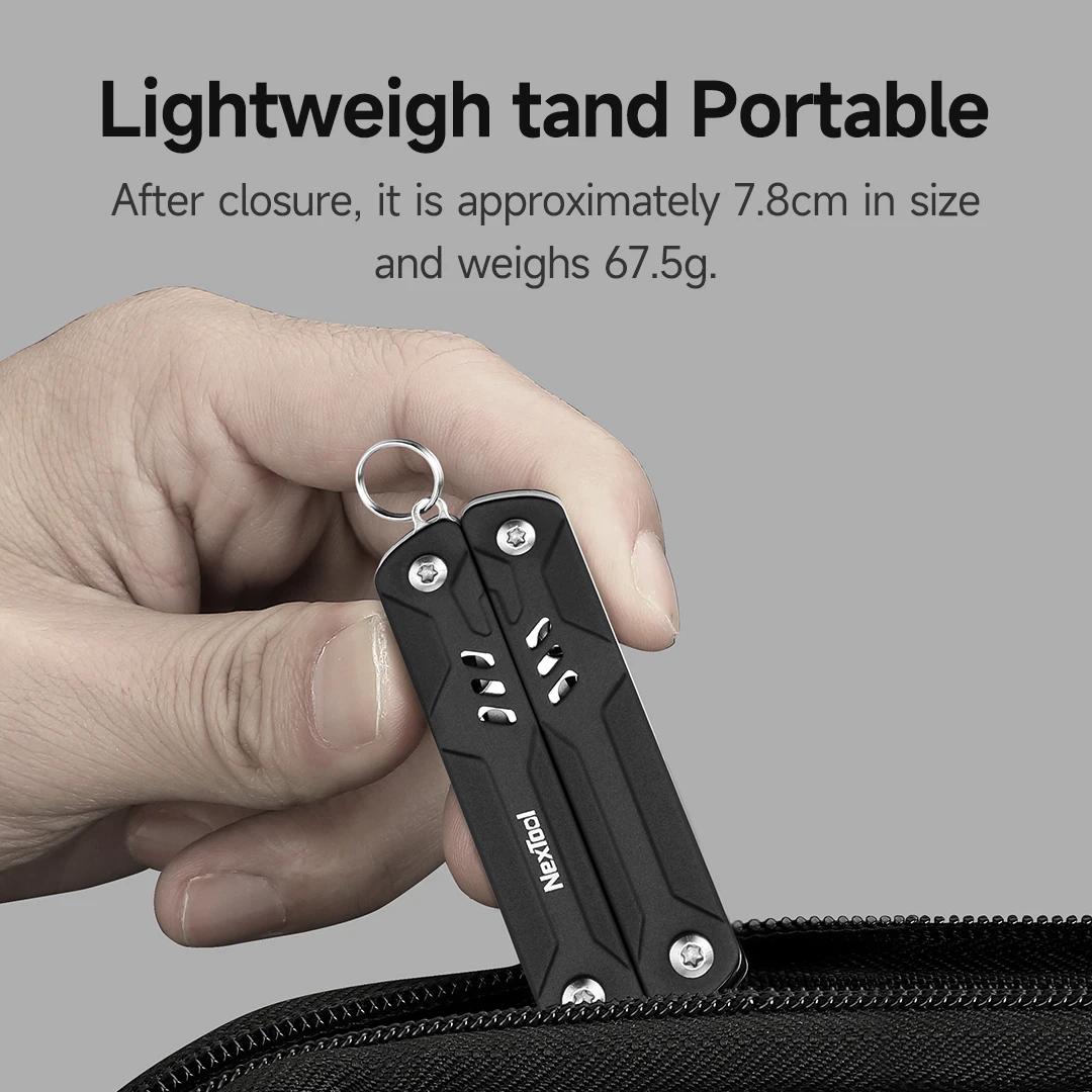 Фото Многофункциональный инструмент NexTool Mini Sailor Pliers Lite 10-в-1: складные ножницы, брелок, портативный инструмент для путешествий, карманный EDC-инструмент для активного отдыха №5