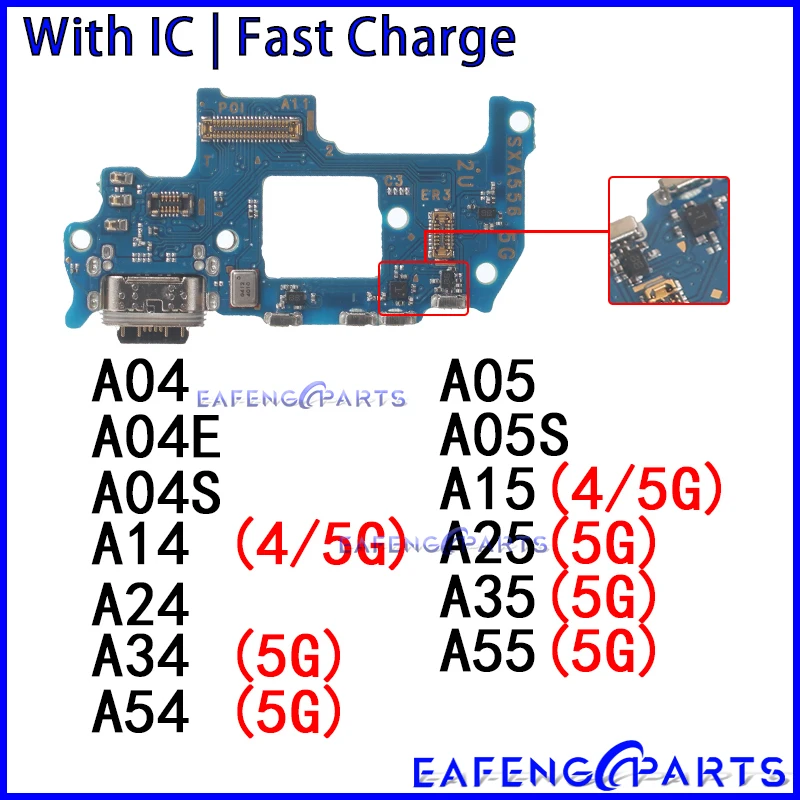 Usb-порт зарядного устройства для Samsung Galaxy A04 A04E A04S A14 A24 A34 A54 A05 A05S A15 A25 A35 A55 4G
