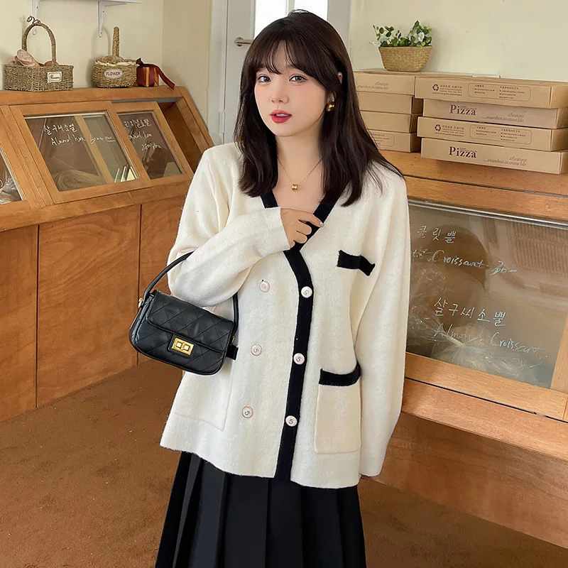 

women's sweater cardigan Korean college coat autumn loose coat sweater shirt