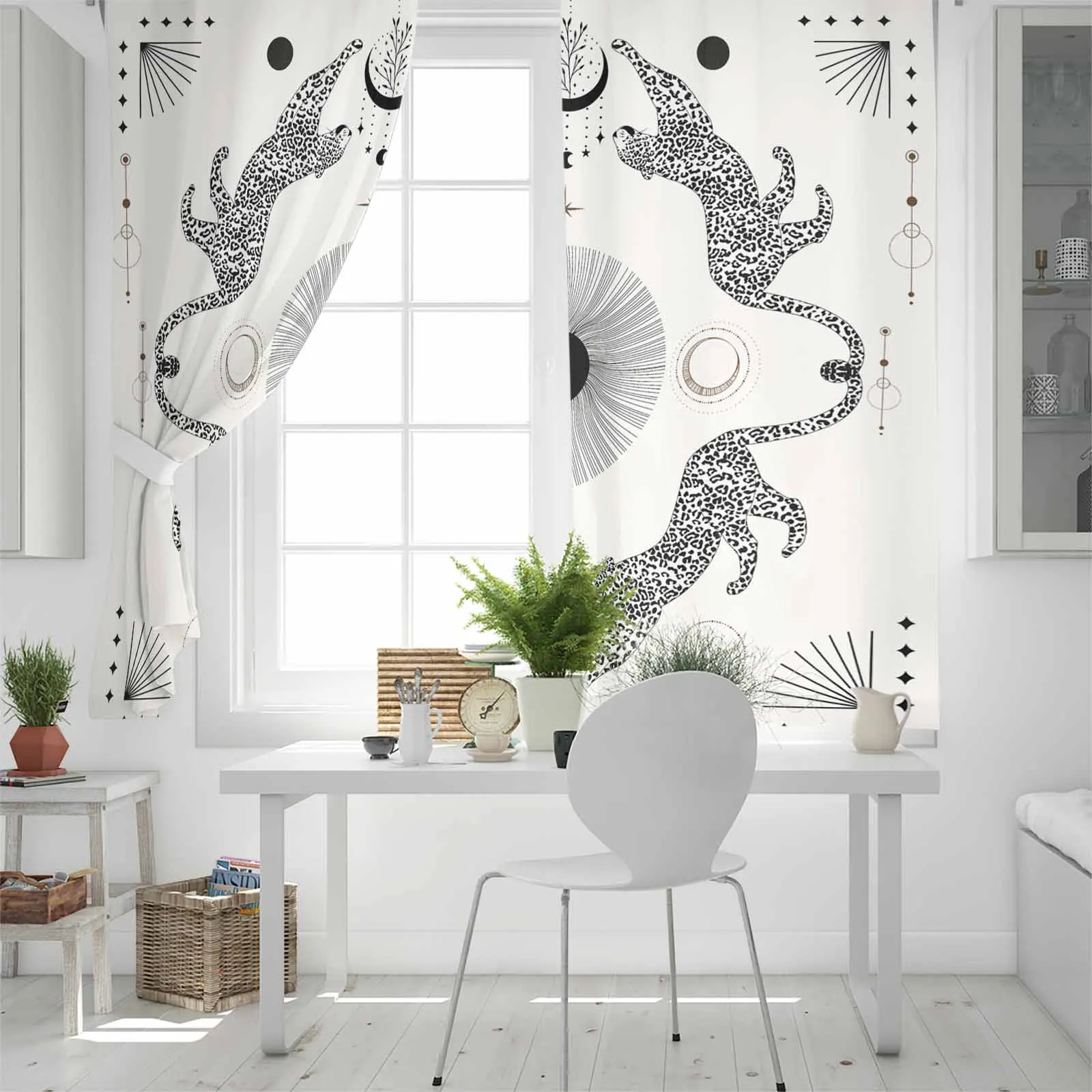 Леопардовые абстрактные солнцезащитные шторы для гостиной кухни занавески