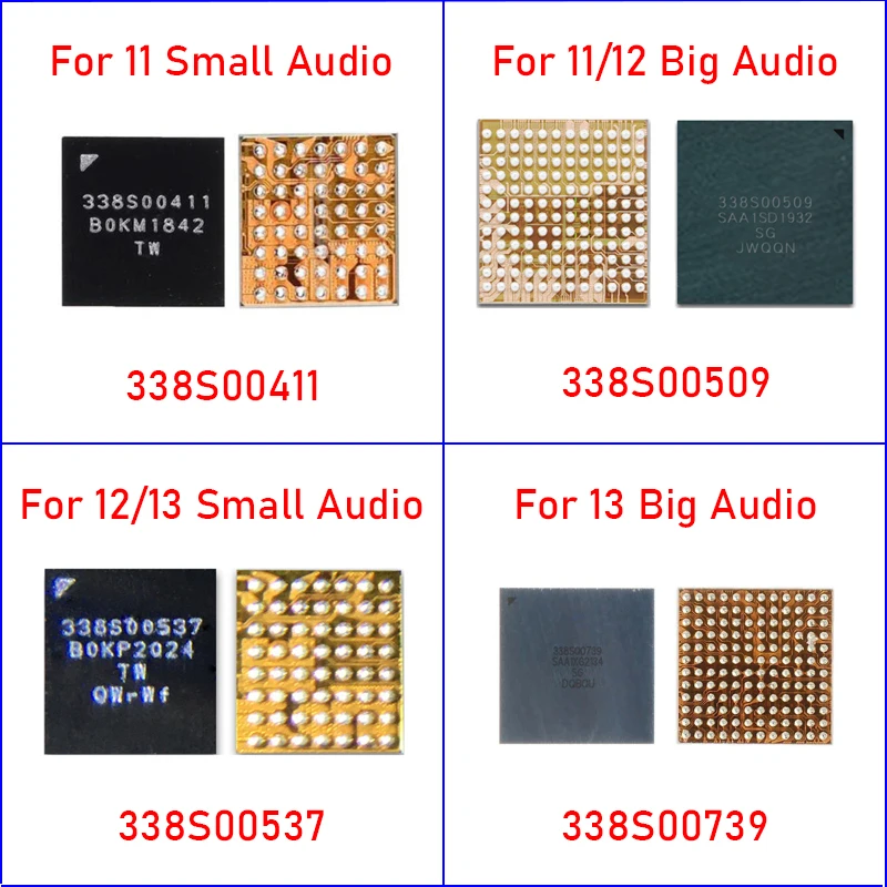 

1pcs 338S00739 338S00411 338S00509 338S00537 Small Audio BGA Chipset For Iphone 11 12 13Pro 13 Pro Max Mini Big Audio IC Chip