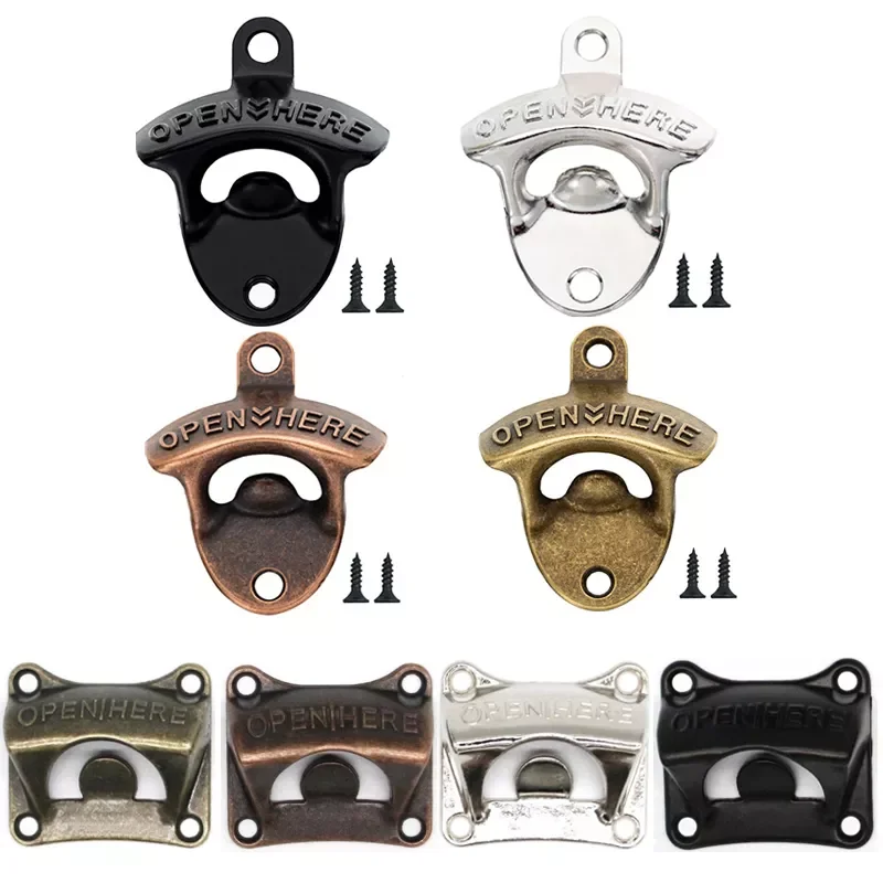 

Bar Tool Accessories Zinc Alloy Beer Bottle Opener Retro Wall-mounted Corkscrew Wine Beer Hanging Open Corkscrew Kitchen Gadget