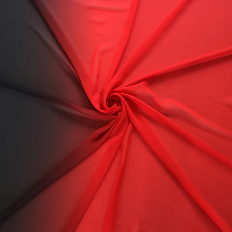 3/5/10 м Прозрачная ткань Омбре Просвечивающая разноцветная шелковая шифоновая с