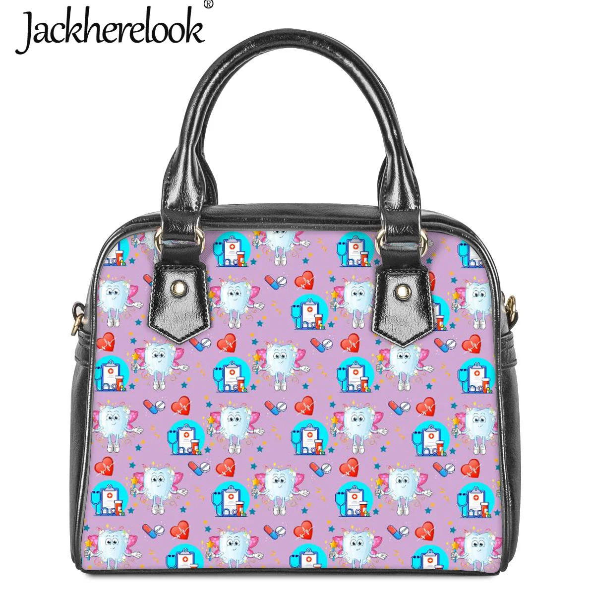 

Jackherelook Tooth Pattern Women Handbag Casual Cross Body Bag Ladies Top-handle Bags Shoulder Bags for Girl Bolsas Mujer 2022