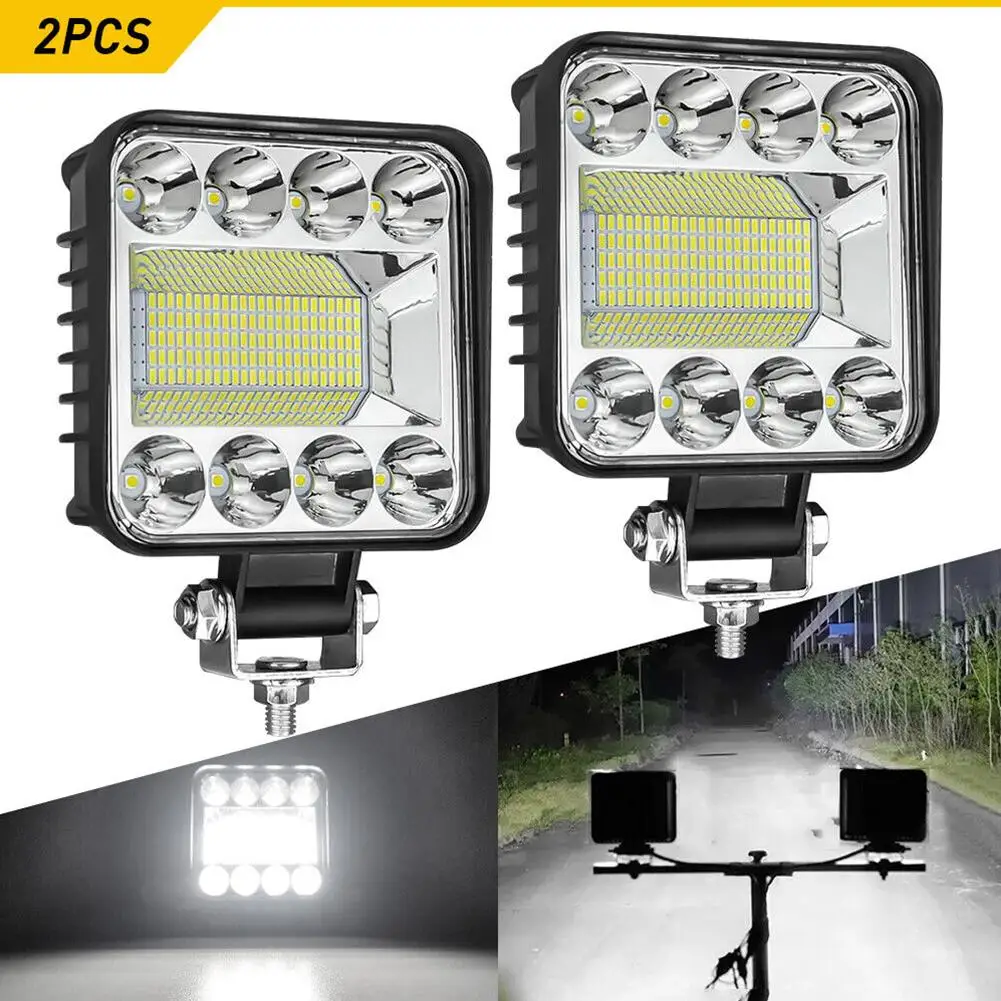 

2 шт., квадратные фонари для внедорожников, 6500 светодиодов, К, лм
