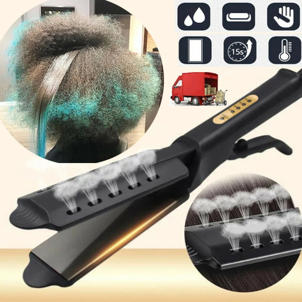 

Hair Straightener Four-gear Temperature Adjustment Ceramic Tourmaline Lonic Flat Iron Curling Iron Hair Curler For Women Hair
