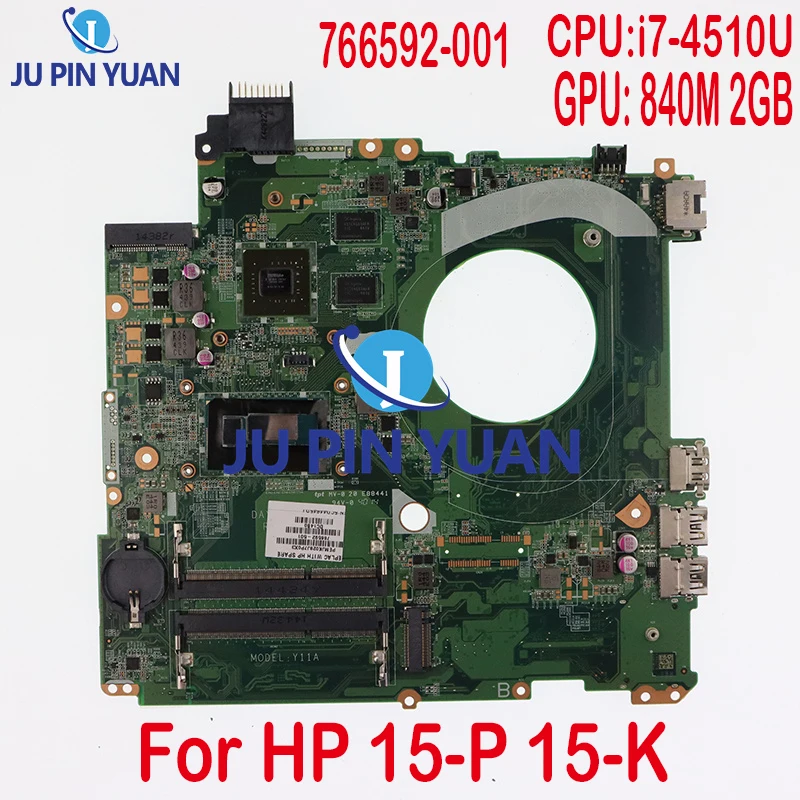 

Восстановленная материнская плата для ноутбука HP 15-P 15-K 766592-601 766592-501 766592-001 с процессором i7-4510U 840M 2 Гб GPU DAY11AMB6E0