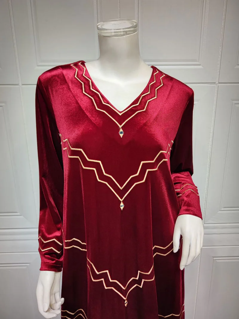 Velvet Kaftan Arabic Long Dress Women Winter Golden Thread Embroidered Muslim  Moroccan Caftan Gulf Jalabiya Dubai Abayas 2022