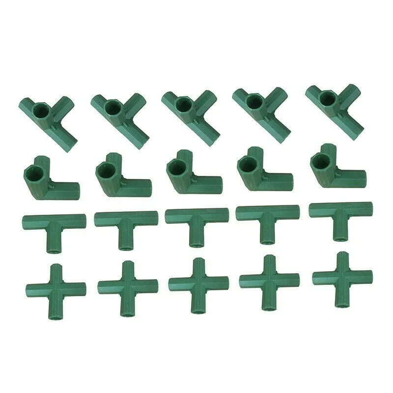 

5/20X Greenhouse Frame Connector Plants Awning Pillar Connectors Climbing Plants Awning Pipe Pole Connecting Joints Garden Tools