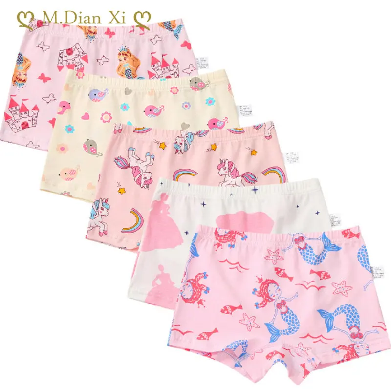 5 шт./Лот хлопковые трусы для девочек 1-7 лет |