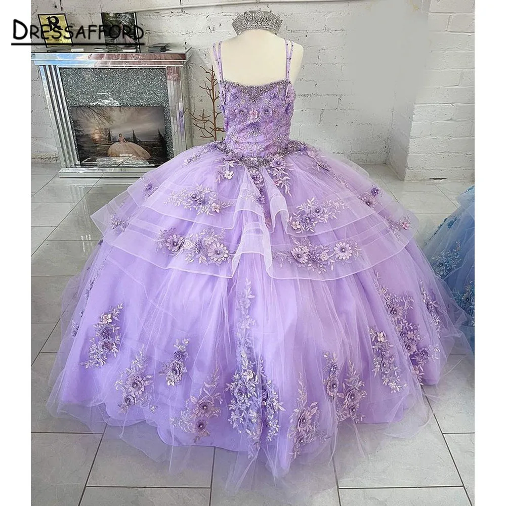 

Платье принцессы на тонких бретельках, с аппликацией, 15 лет