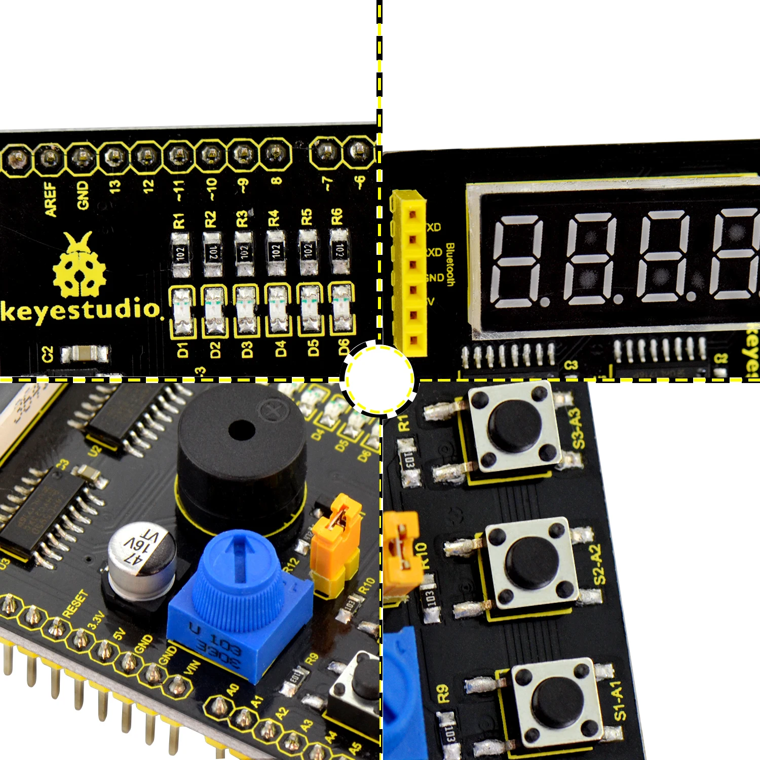 Многоцелевой щит Keyestudio V1 V2 для Arduino UNO R3 и MEGA2560, макетная плата, простой модульный щит для экспериментов своими руками (art.: 3920cc55aa58d) - 3920cc55aa58d