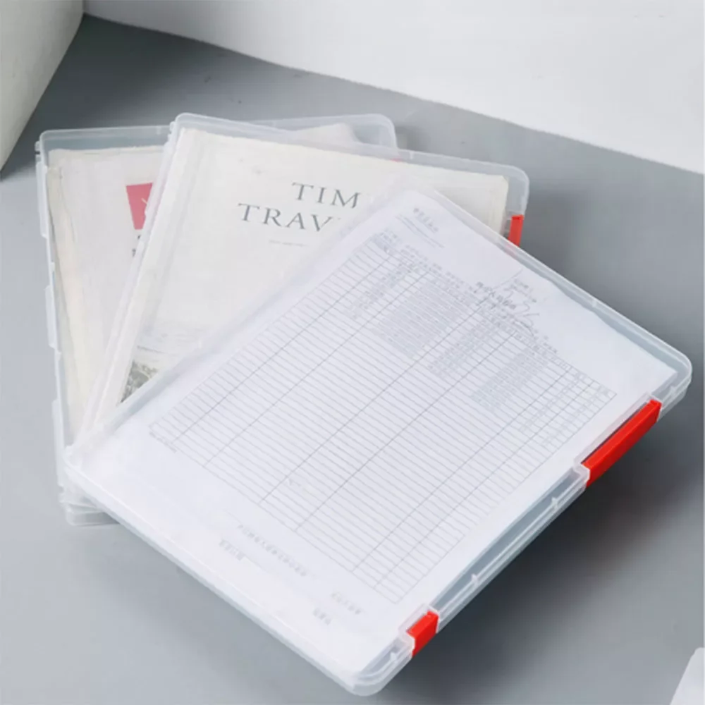 

file Storage Box Transparent Storage Box Office Folder Case Waterproof Moistureproof and Dustproof Office Supplies Feature