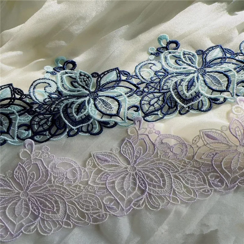 

8Yards 8.5cm Width Shiny Purple Blue Hollow Flower Venise Diy Venice Lace Clothing Accessories Of Various Garment,Bra.Skirt