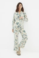 trendyol patterned knitted pajamas set thmaw22pt0775
