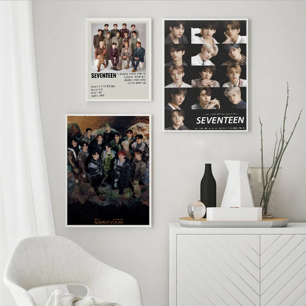 S-Seventeen K-Kpop Classic Movie Posters Fancy Wall Sticker For Living Room Bar Decoration Decor