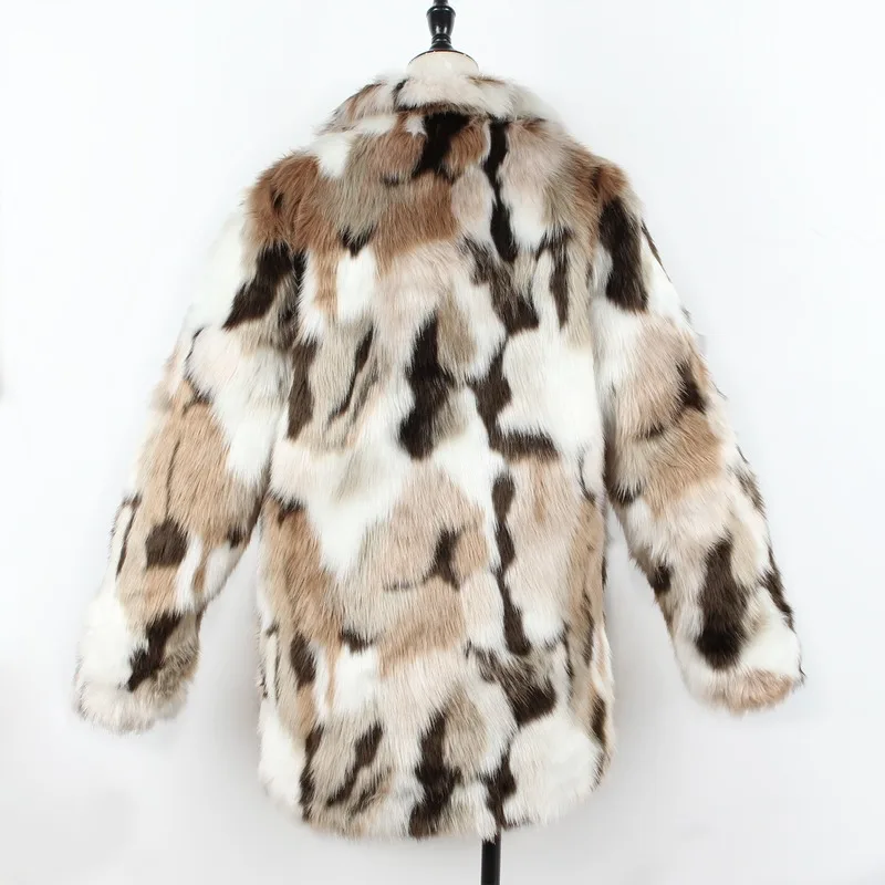 New Fashion Faux Fur Coat Women Winter Long Coats 2023 Autumn Thick Warm Soft Leopard Print Fur Jacket Female Overcoat Outerwear