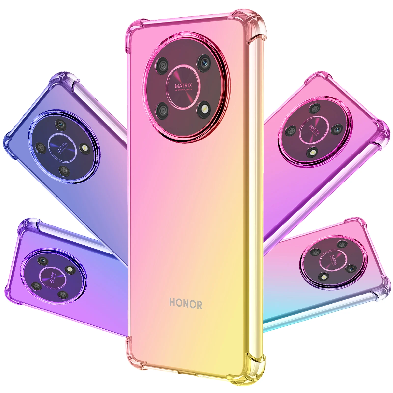 

Phone Case For Honor Magic 4 Lite 4 Ultra 4 Pro X9 X30 4G 5G,Hybrid Cute Gradient TPU Bumper Shock Absorption Flexible Cover