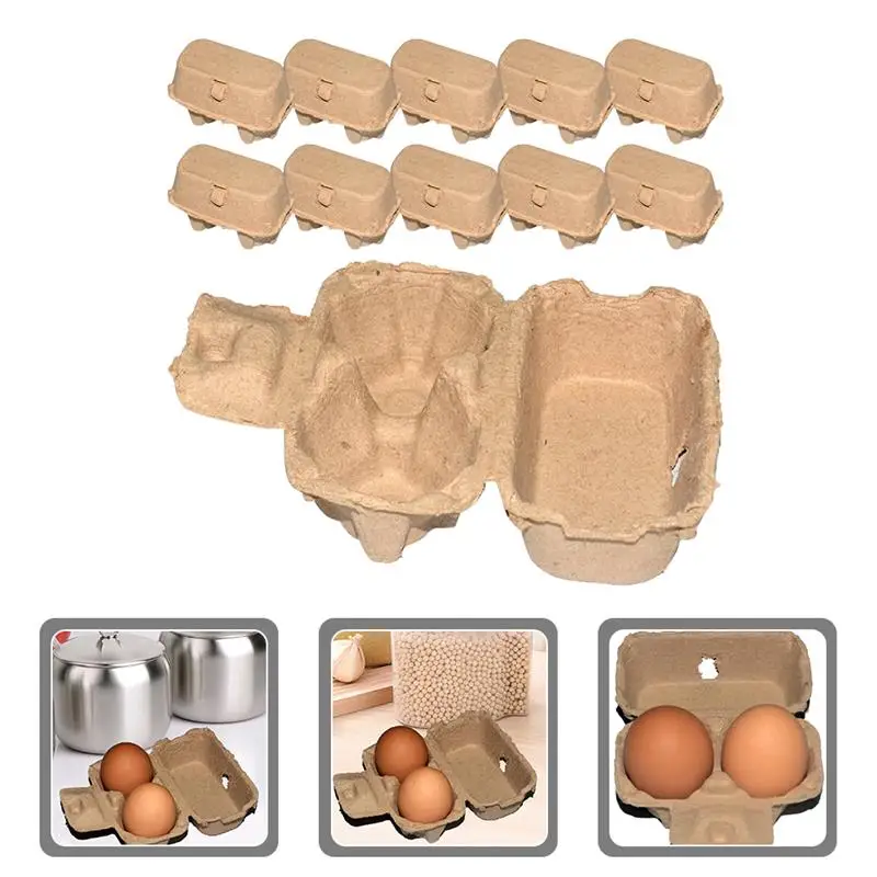 

25pcs Household Empty Egg Cartons 2 Eggs Holder Paper Pulp Egg Cartons Paper Pulp Egg Containers for Home Kitchen Restaurant
