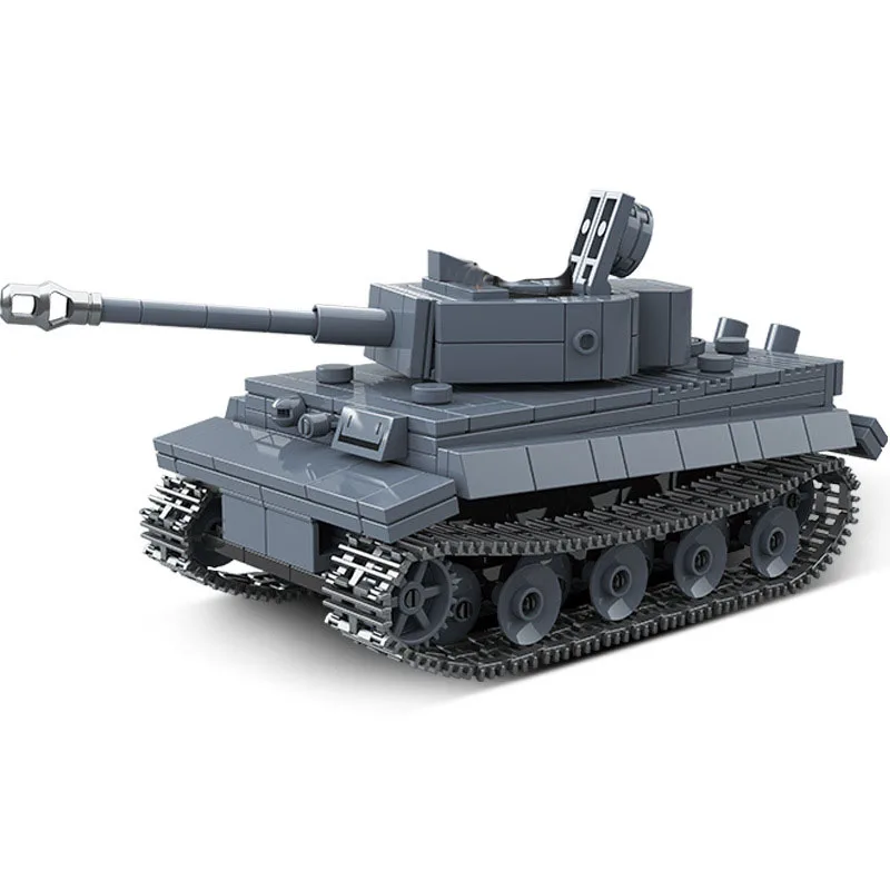 Mini tanque militar Panzer Tiger I de la Segunda Guerra Mundial para niños, juguete de bloques de construcción para niños