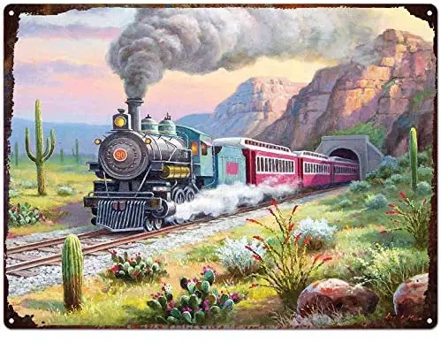 

Забавная винтажная цитата, старинный поезд, металлический жестяной знак, Настенный декор, пустыня, запуск, жестяной знак для офиса, дома, кух...