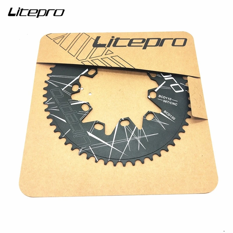 Litepro BMX Bicycle Oval Dual BCD110 BCD130MM Narrow Folding Bike 52T 54T 56T 58T 60T aluminum alloy Chainring Crankset | Спорт и