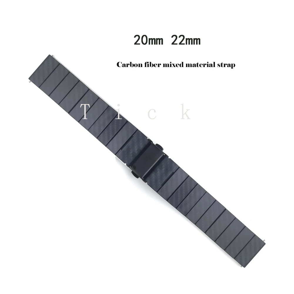 For Huawei GT2 GT 2E/ Amazfit Bip Lite Gtr Gts 2 20 22mm/Samsung Galaxy Watch 3 41mm 45mm 46mm carbon fiber mixed material strap