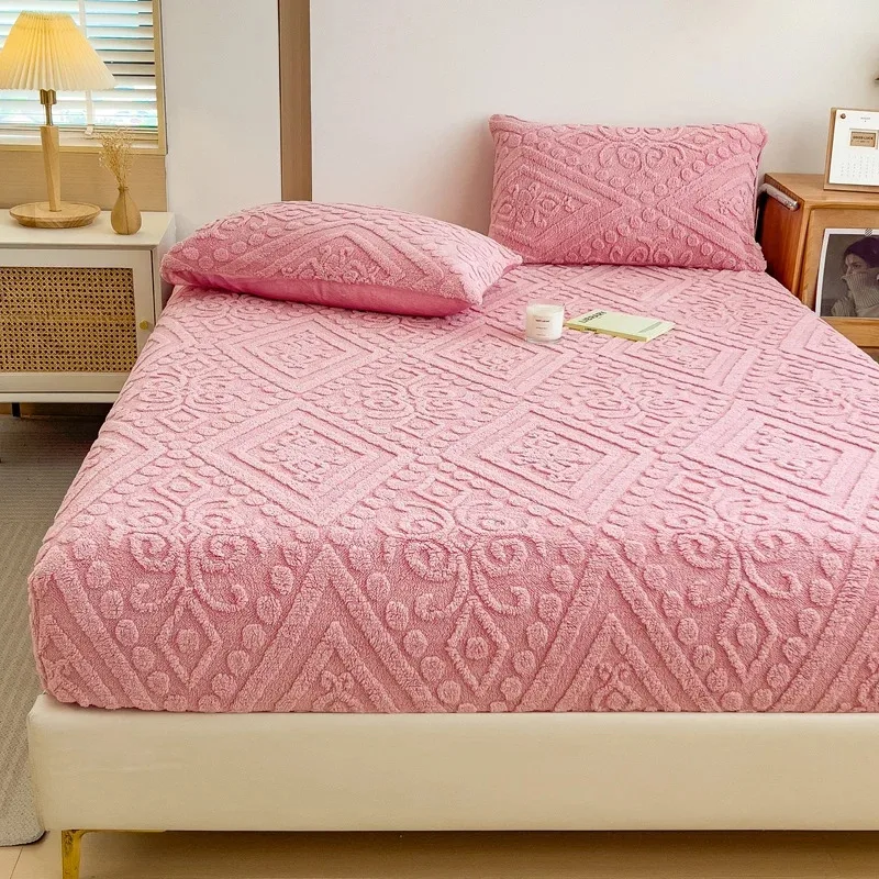 1 шт. бархатный наматрасник плюшевая теплая простыня для зимы нескользящий чехол