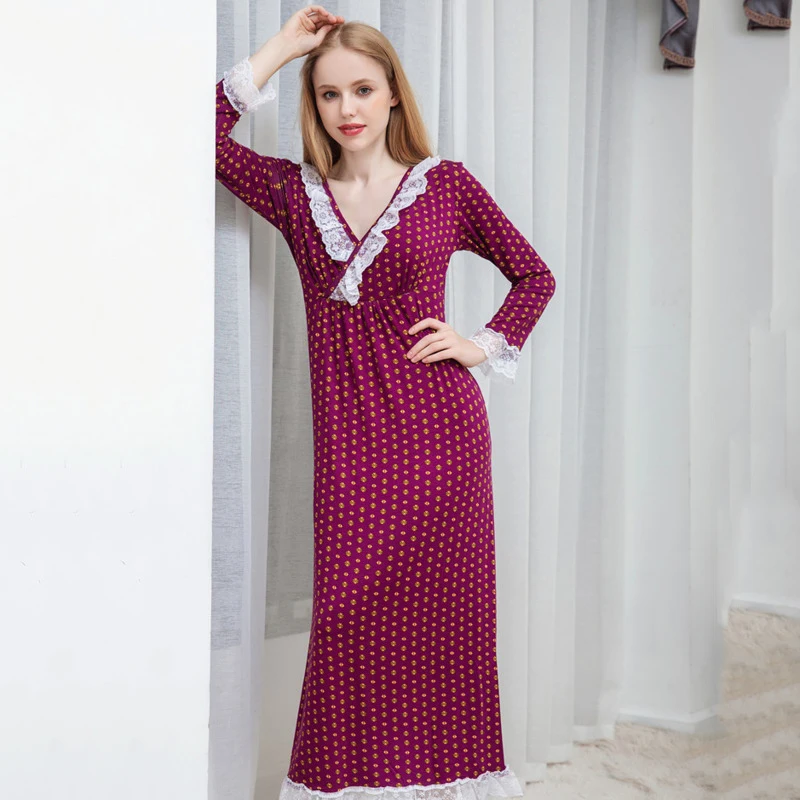 Ночная сорочка женская из модала хлопковая ночная рубашка с нагрудными