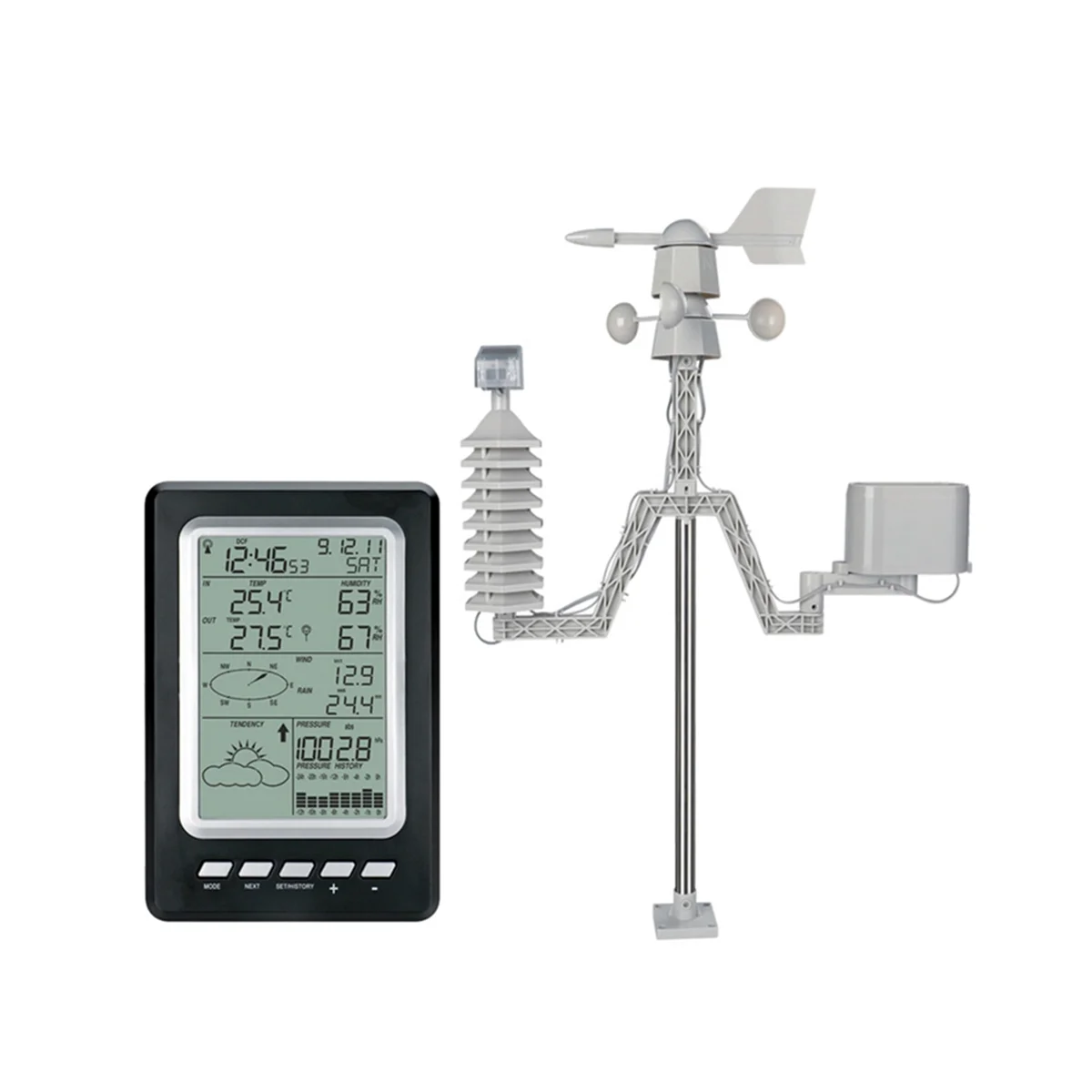 

Portable Solar Wireless Home Weather Station Screen Indoor Outdoor Temperature Humidity Meter Small Weather Forecast