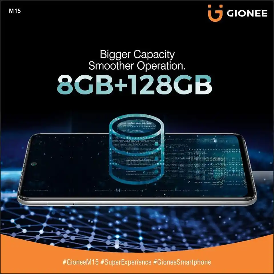 Gionee M15 Smartphone 8GB RAM 128GB ROM 6.67 FHD+ Android 11 Helio G90 Octa Core 16+48MP QuadCamera 5100mAh Dual 4G Mobile Phone