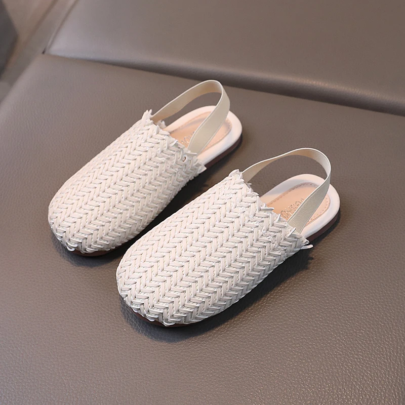 JGSHOWKITO сандалии для девочек 2 в 1 тканые сетчатые тапочки летняя пляжная обувь