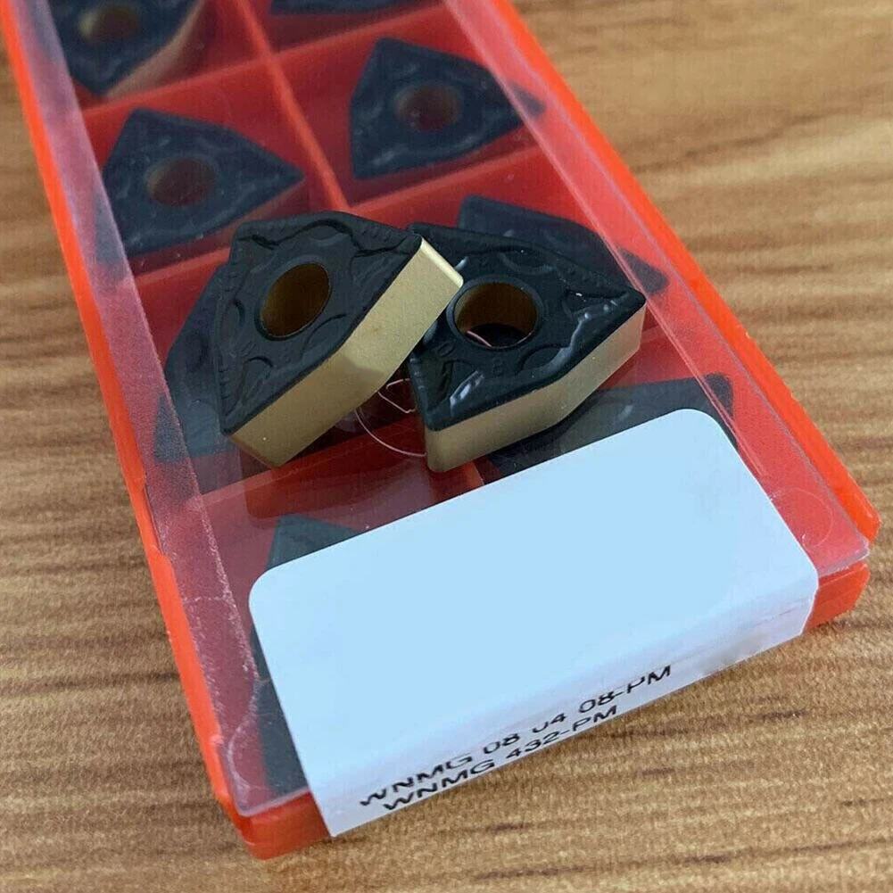 

10PCS WNMG080408-PM Turning Lathe Carbide Insert PVD Coating For Steel Cast Iron External Indexable Inserts Tool