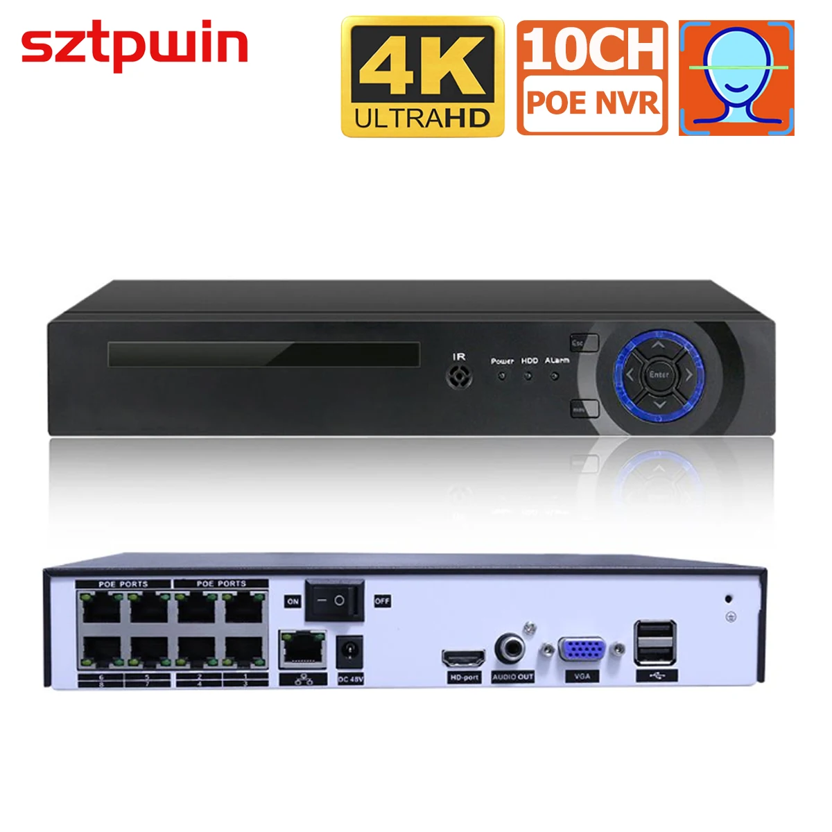H.265 + 4CH 4k 8MP POE CCTV Camera System Kit аудио рекордер Rj45 распознавание лица IP-камера наружная