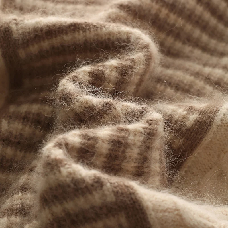 Осень и зима новый женский свитер из 100% норки кашемира джемпер с круглым вырезом