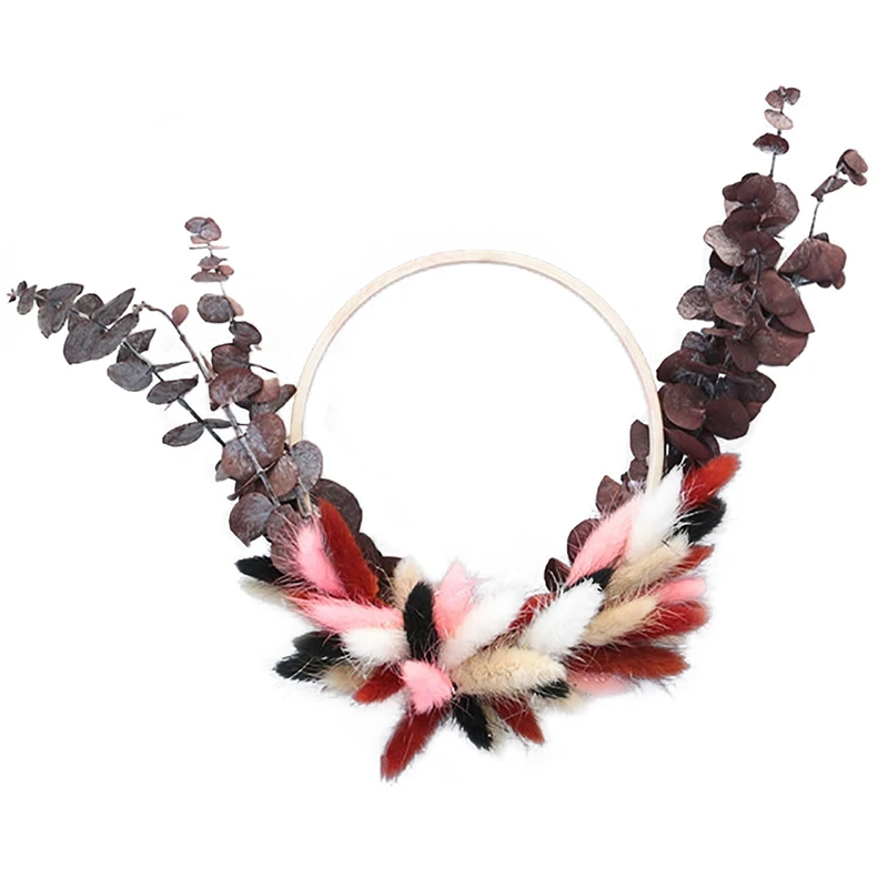 

Natural Reed Pampas Dried Flower Wreath,for Home Decor Boho Decor Pampas Grass Phragmites Garland, Wedding Decoration