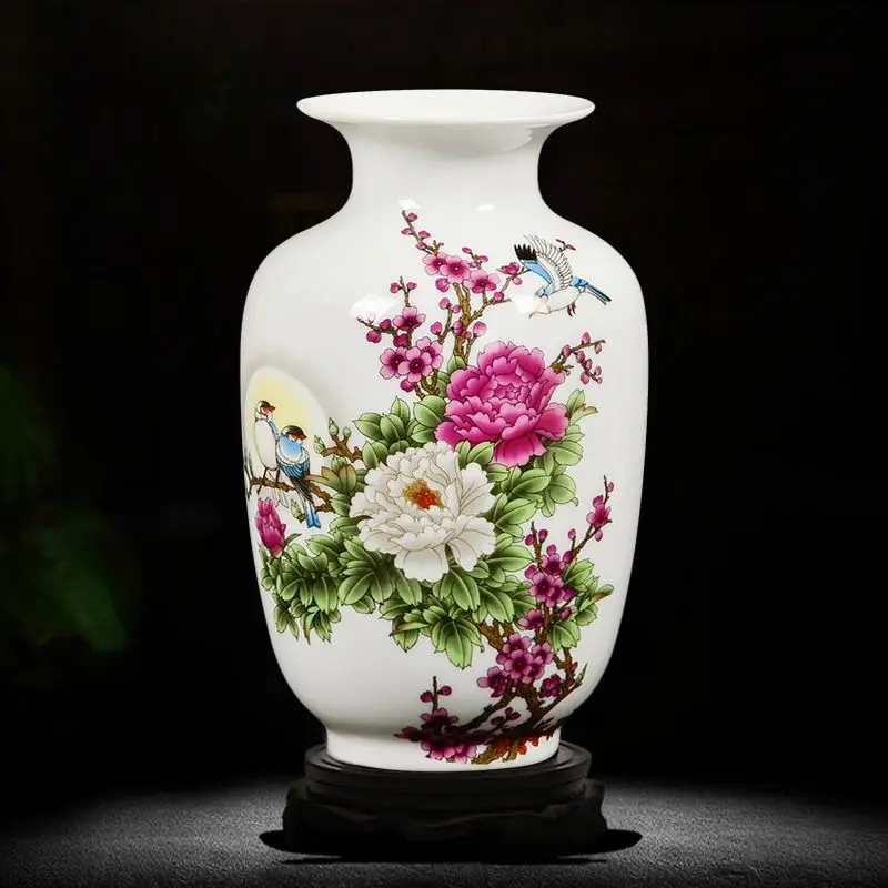 

Jingdezhen Ceramic Vases Pottery Decoration Living Room Flower Arrangement Modern Home Simple TV Cabinet Ceramic Gift