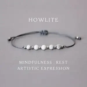Фото Женский браслет с белым кристаллом howlite, подарок лучшего друга, натуральный камень, драгоценный камень №3