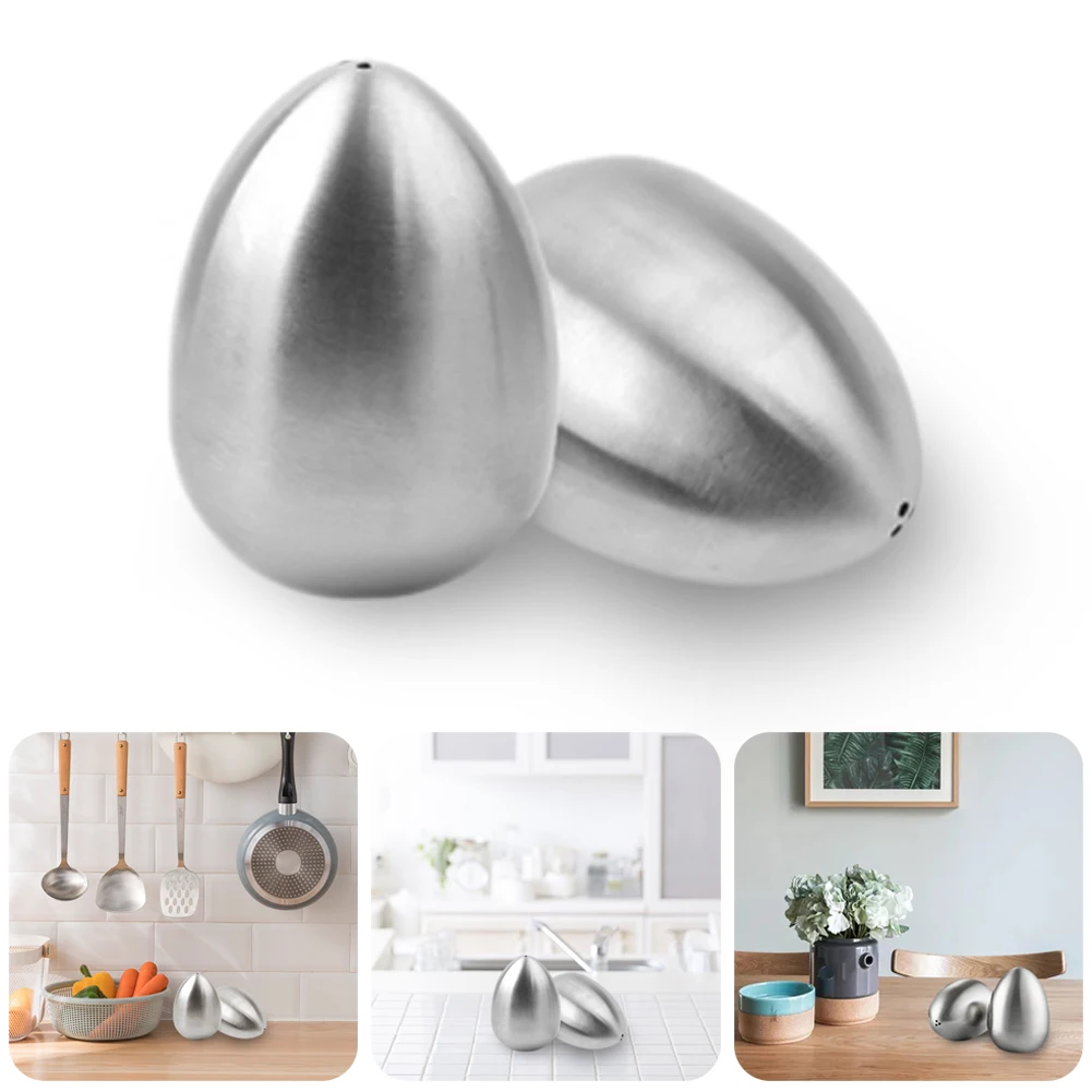 

Stainless Steel Egg Shape Spice Jar Pepper Shaker Dispenser Multi Function Cooking BBQ Pepper Salt Jar Kitchen Tools