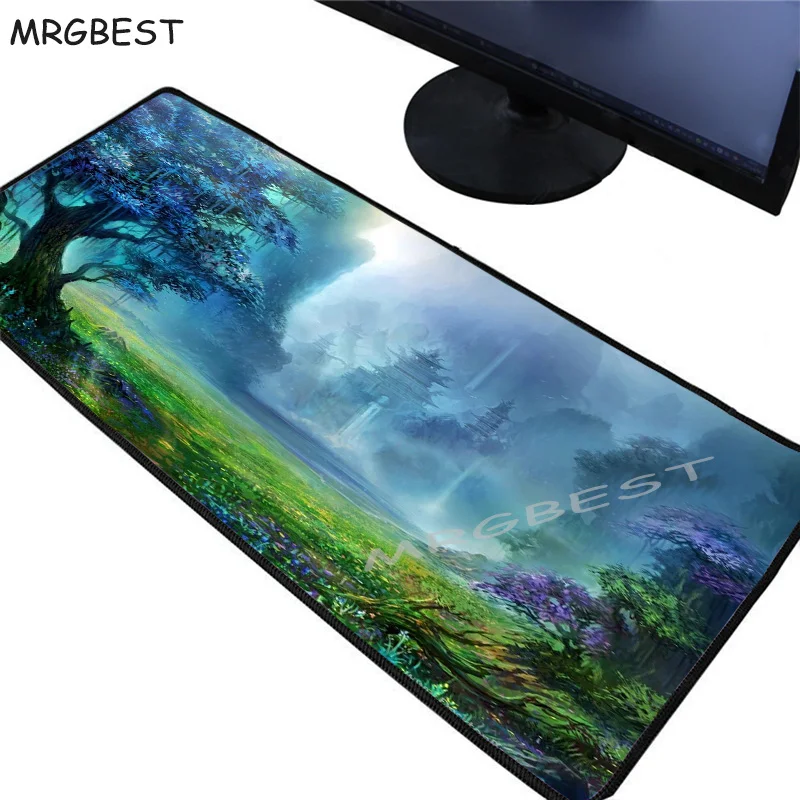 

MRGBEST 2020 New 400x900MM Fantasy World Gaming Gamer Large Mousepad Pc Keyboard Colorful Desk Pad Mice Mat for Laptop Desktop L
