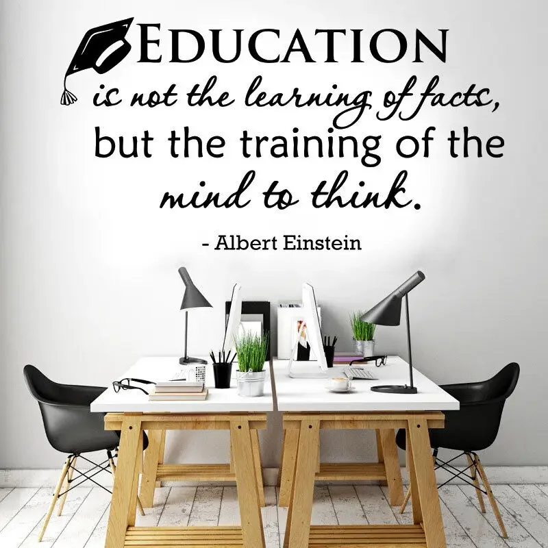 Развивающие цитаты виниловые наклейки на стену Эйнштейн вдохновляющие школьные