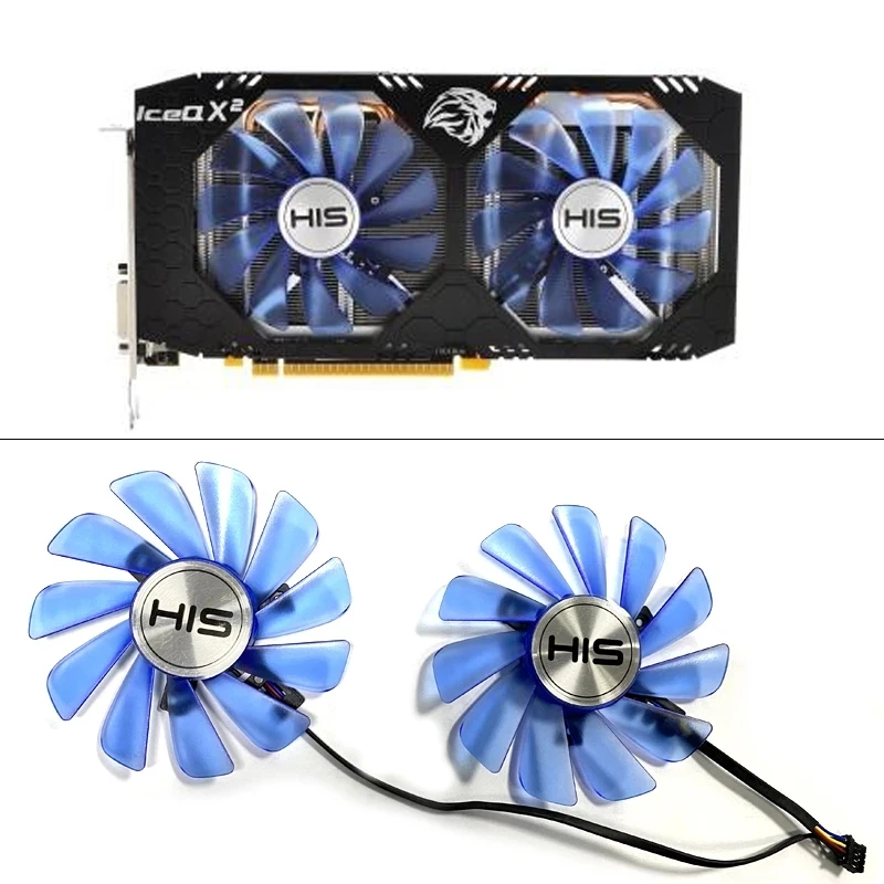 

2pcs/set 95mm 4pin DC12V 0.45AMP FDC10U12S9-C PC cooling fan for its RX580 4Gb GPU VGA replacement cooler fan XFX RX