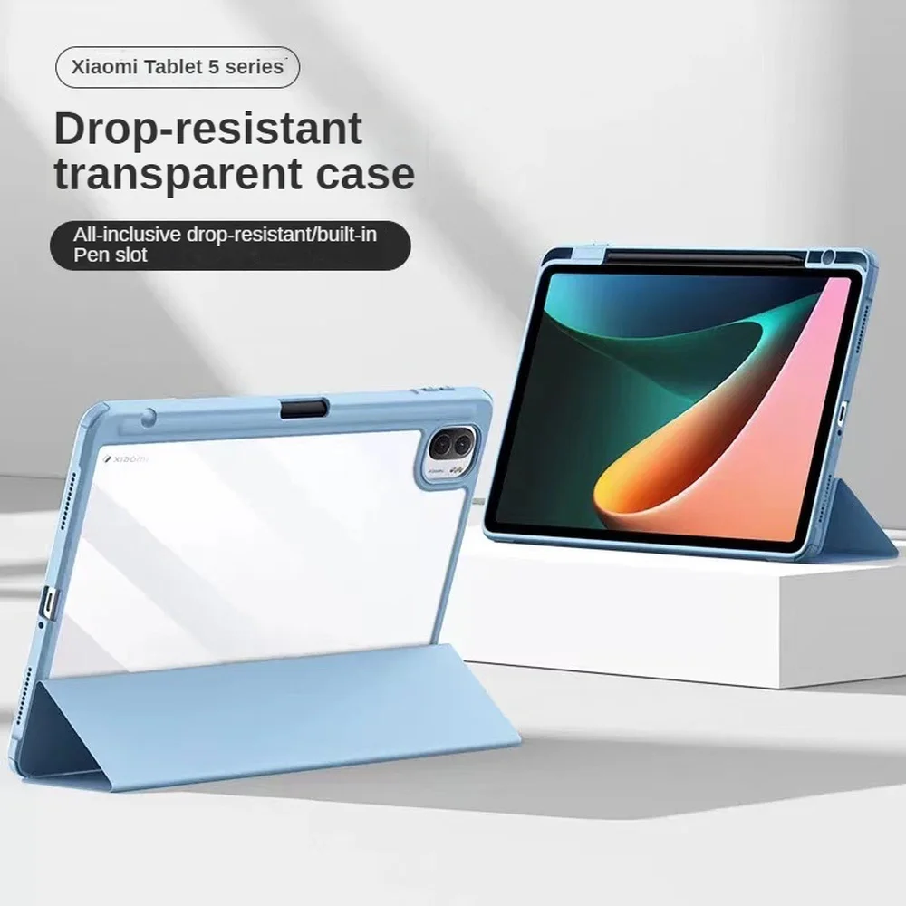 

For Xiaomi Tablet 5 Protective Cover 5pro All-inclusive Anti-fall Anti-bending Transparent 11 Inch Acrylic Shell with Pen Slot