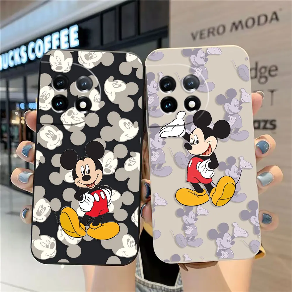 

Case For Oneplus 11 10 9 9R 9RT 8 8T 7 7T ACE 2 2V NORD CE 2 Lite Pro Colour Simple Liquid Case Funny Mickey Mouse