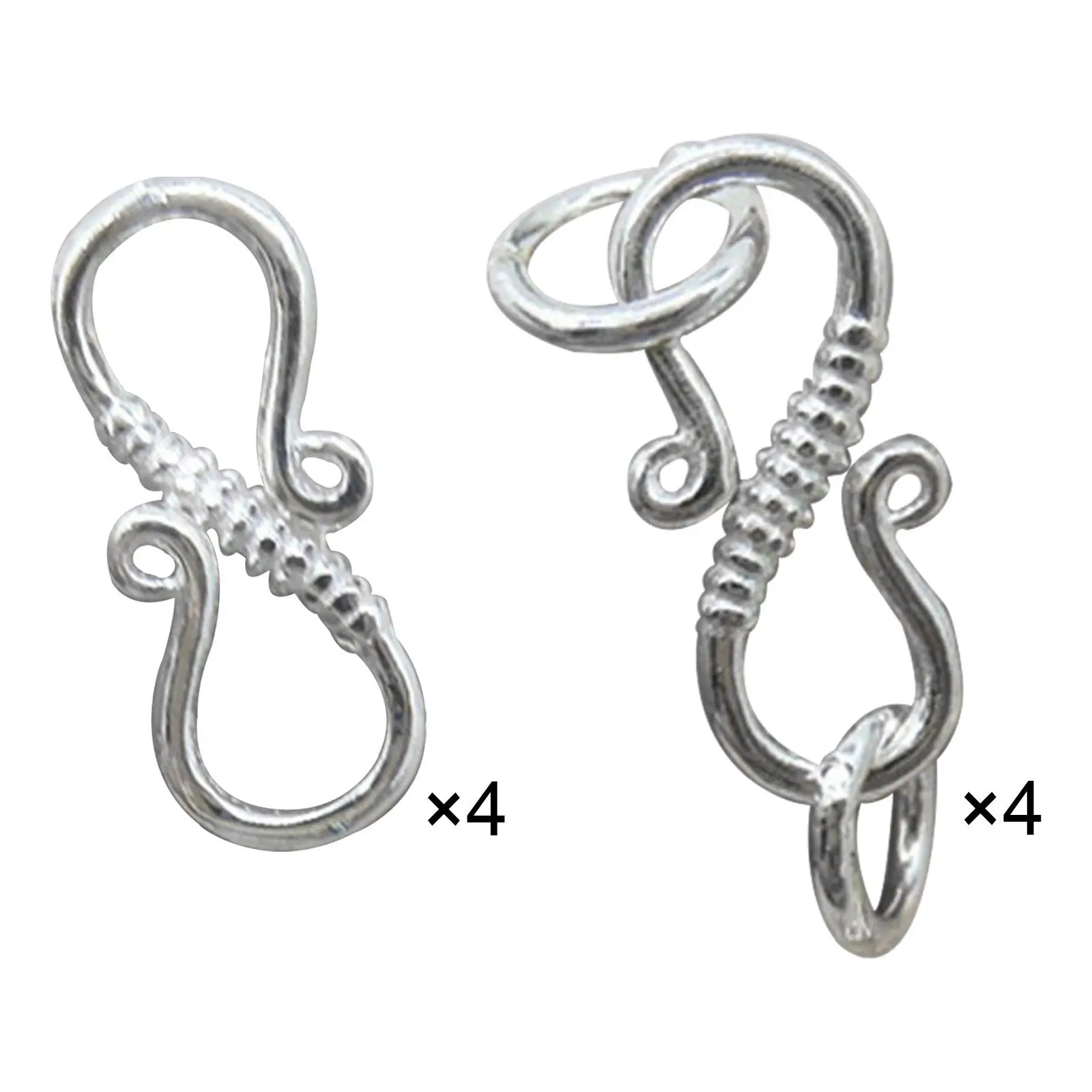 

4 Pieces Sterling Silver S Hook Clasps 12mm Jewelry Making Clasp for Jewellery Findings Chain Bracelets Necklace DIY Components