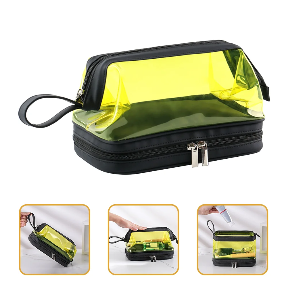 

Travel Makeup Toiletry Pouch Organizer Storage Clear Wash Carry Pouches Luggage Zipper Toiletries Portable Shampoo Women Train